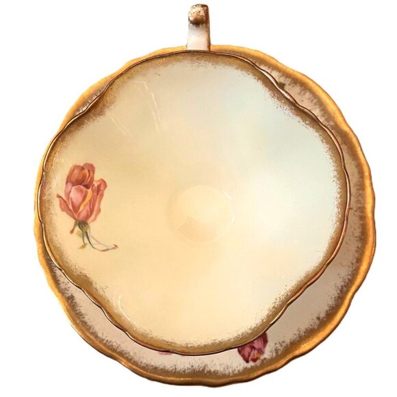 50s English Bone China Cabbage Roses Teacup and Saucer set< Bridgerton style! - Picture 3 of 16